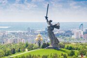 волгоград панорама города со стеллой